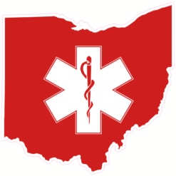 Ohio EMS State Shaped Sticker – vinyl decal printed in the USA