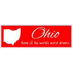 Ohio Home Of The World's Worst Drivers Bumper Sticker – vinyl decal printed in the USA