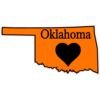 Oklahoma Heart State Shaped Sticker – vinyl decal printed in the USA