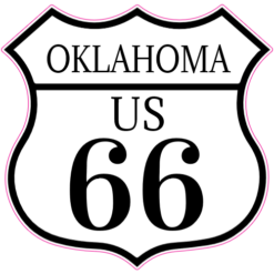 Oklahoma Route 66 Road Sign Sticker – vinyl decal printed in the USA