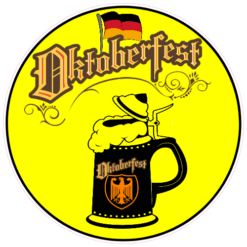 Oktoberfest German Flag Circle Sticker – vinyl decal printed in the USA