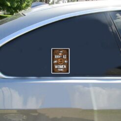 Old Whiskey Young Women Car Sticker shown on a vehicle rear window