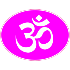 Om Pink Oval Sticker – vinyl decal printed in the USA