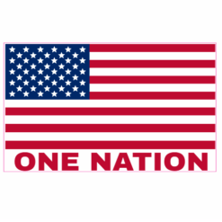 One Nation American Flag Sticker – vinyl decal printed in the USA