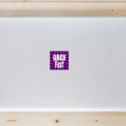 Orgy Fest Laptop Sticker shown on a laptop lid