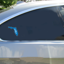 Orlando FL Heart State Car Sticker shown on a vehicle rear window
