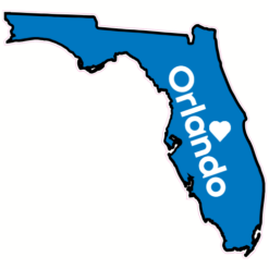 Orlando FL Heart State Sticker – vinyl decal printed in the USA