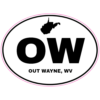 Out Wayne West Virginia Oval Sticker – vinyl decal printed in the USA