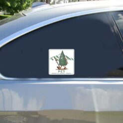 Pacific Crest Trail Car Sticker shown on a vehicle rear window