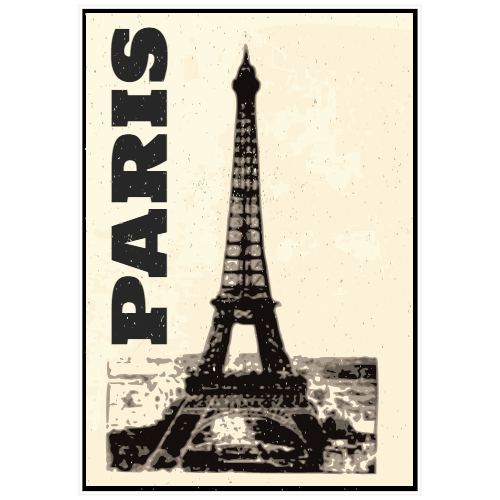 Paris Eiffel Tower Retro Sticker – vinyl decal printed in the USA