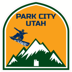 Park City Utah Mountain Snowboard Sticker – vinyl decal printed in the USA