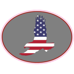 Patriotic American Eagle Oval Sticker – vinyl decal printed in the USA