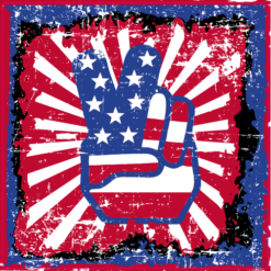 Patriotic Psychedelic Peace Sign Sticker – vinyl decal printed in the USA