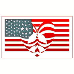Peace Love Patriotism Sticker – vinyl decal printed in the USA