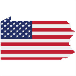 Pennsylvania American Flag State Sticker – vinyl decal printed in the USA