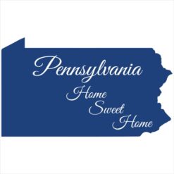 Pennsylvania Home Sweet Home Sticker – vinyl decal printed in the USA