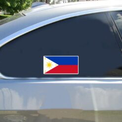 Philippines Flag Car Sticker shown on a vehicle rear window