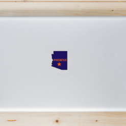 Phoenix Arizona State Shaped Laptop Sticker shown on a laptop lid
