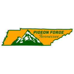 Pigeon Forge Tennessee State Shaped Sticker – vinyl decal printed in the USA