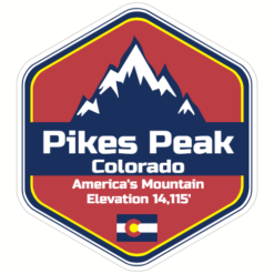 Pikes Peak Mountain Elevation Sticker – vinyl decal printed in the USA