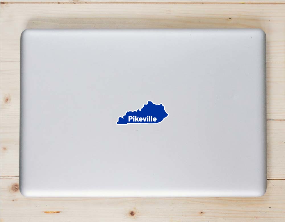 Pikeville Kentucky Laptop Sticker shown on a laptop lid