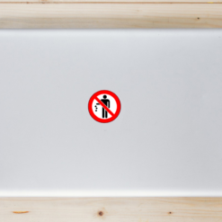 Please Don't Litter Sign Laptop Sticker shown on a laptop lid