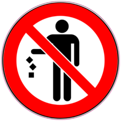 Please Don't Litter Sign Sticker – vinyl decal printed in the USA