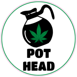 Pot Head Cannabis Sticker – vinyl decal printed in the USA