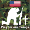 Pray For Our Troops Camouflage Sticker – vinyl decal printed in the USA