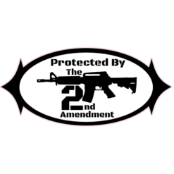 Protected By The 2nd Amendment Pointed Oval Decal – vinyl decal printed in the USA