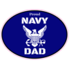 Proud Navy Dad Oval Sticker – vinyl decal printed in the USA