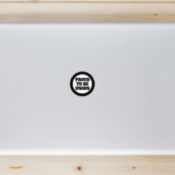 Proud To Be Union Laptop Sticker shown on a laptop lid