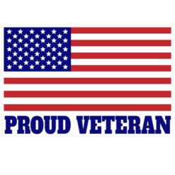 Proud Veteran American Flag Sticker – vinyl decal printed in the USA