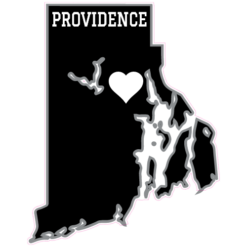 Providence Rhode Island State Shaped Sticker – vinyl decal printed in the USA
