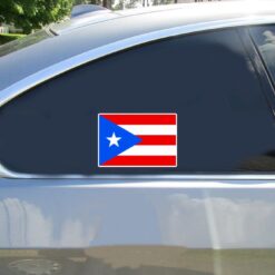 Puerto Rico Flag Car Sticker shown on a vehicle rear window