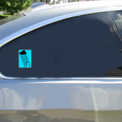 Raining Cats And Dogs Car Sticker shown on a vehicle rear window