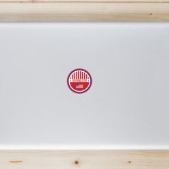 Republican Patriotic Circle Laptop Sticker shown on a laptop lid