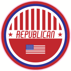 Republican Patriotic Circle Sticker – vinyl decal printed in the USA