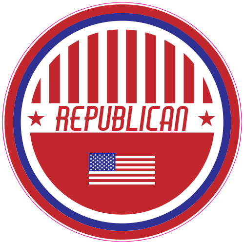 Republican Patriotic Circle Sticker – vinyl decal printed in the USA