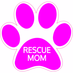 Rescue Mom Paw Print Sticker – vinyl decal printed in the USA