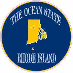 Rhode Island The Ocean State Sticker – vinyl decal printed in the USA