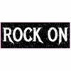Rock On Black Distressed Sticker – vinyl decal printed in the USA