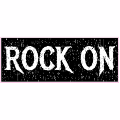 Rock On Black Distressed Sticker – vinyl decal printed in the USA