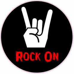 Rock On Hand Sticker – vinyl decal printed in the USA