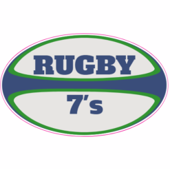 Rugby 7s Rugby Ball Sticker – vinyl decal printed in the USA