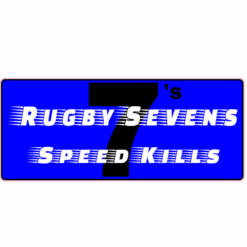 Rugby Sevens Speed Kills Bumper Sticker – vinyl decal printed in the USA