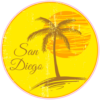 San Diego Palm Tree Circle Sticker – vinyl decal printed in the USA