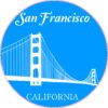 San Francisco Golden Gate Bridge Circle Sticker – vinyl decal printed in the USA