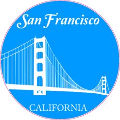 San Francisco Golden Gate Bridge Circle Sticker – vinyl decal printed in the USA