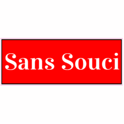 Sans Souci Without Worry Sticker – vinyl decal printed in the USA